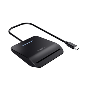 Trust Primo Smart Card Reader, USB-C, melna - ID karšu lasītājs