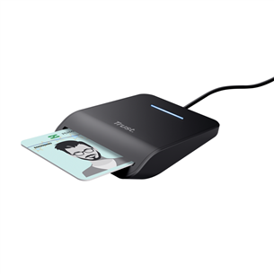 Trust Primo Smart Card Reader, USB-C, melna - ID karšu lasītājs