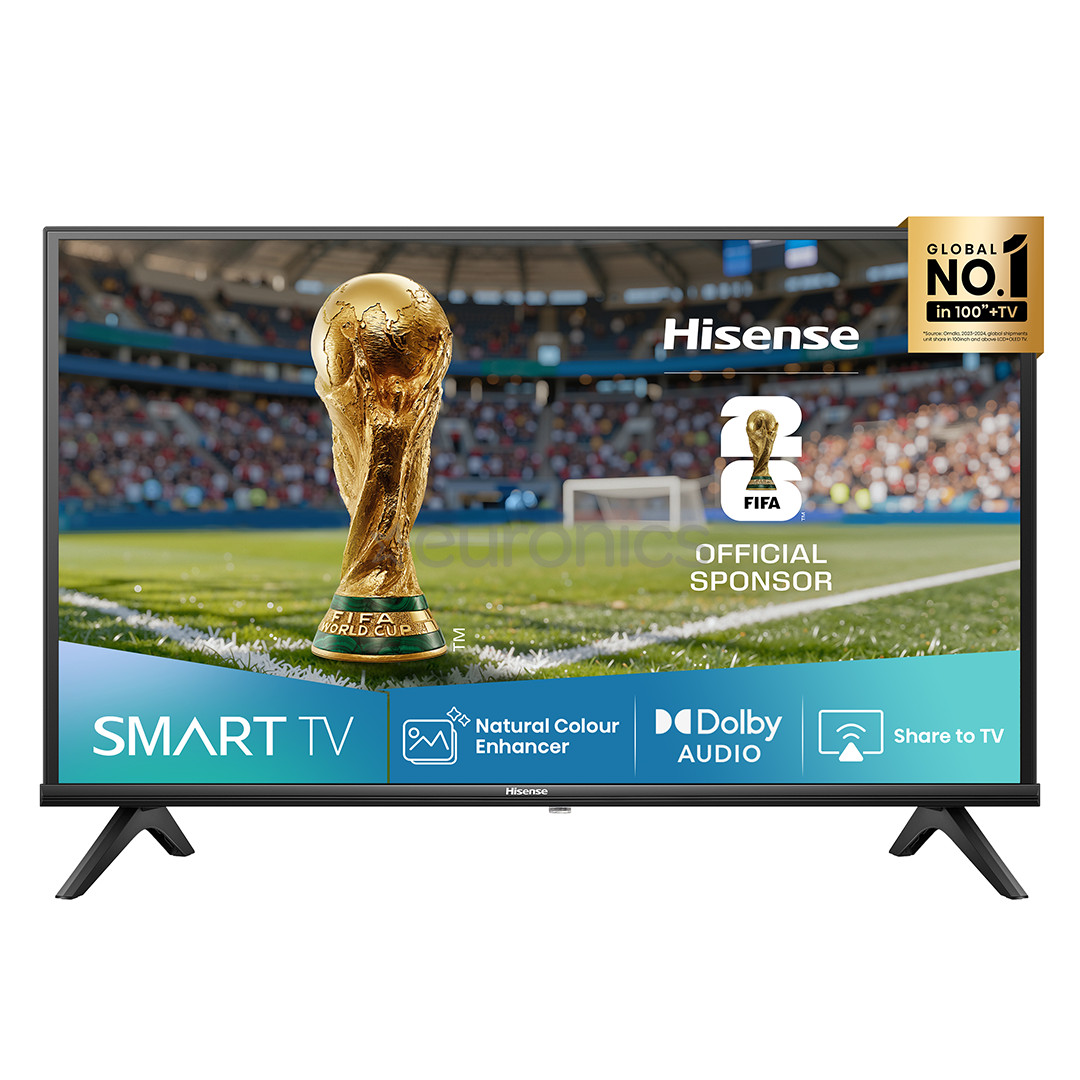 Hisense A4Q, 32'', HD, LED LCD, melna - Televizors