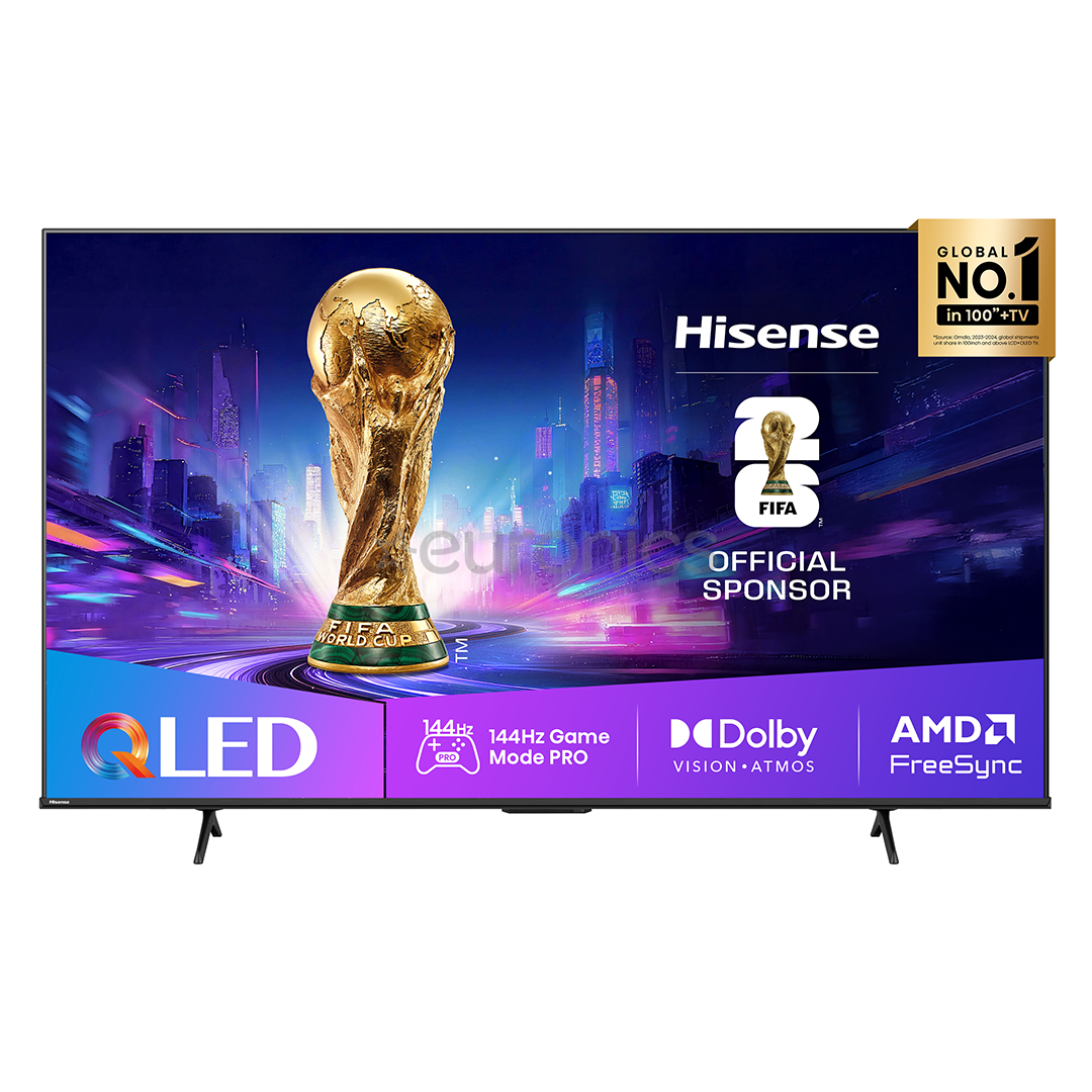 Hisense E7Q PRO, 65'', 4K UHD, QLED, melna - Televizors