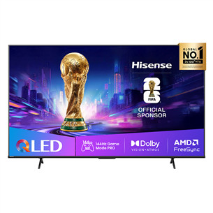 Hisense E7Q PRO, 85'', 4K UHD, QLED, melna - Televizors 85E7QPRO