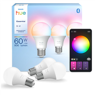 Philips Hue Essential A60, Full Color, E27, 3 шт., белый - Умные лампы