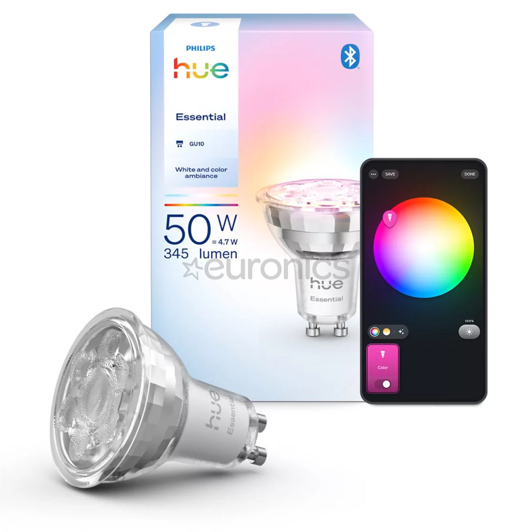 Philips Hue Essential Spot, Full Color, GU10, balta - Viedā spuldze