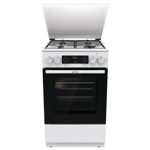 Gorenje, 62 L, platums 50 cm, balta - Elektriskā plīts ar gāzes virsmu GK5C42WJ