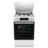 Gorenje, 62 L, platums 50 cm, balta - Elektriskā plīts ar gāzes virsmu