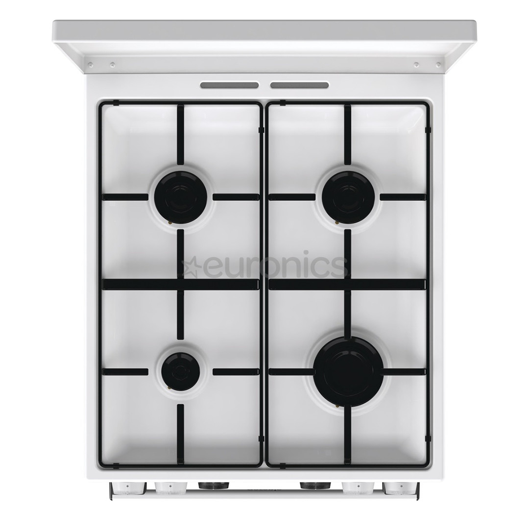 Gorenje, 62 л, ширина 50 см, белый - Газовая плита с электрической духовкой