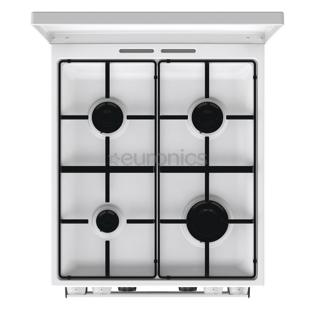Gorenje, 62 L, platums 50 cm, balta - Elektriskā plīts ar gāzes virsmu