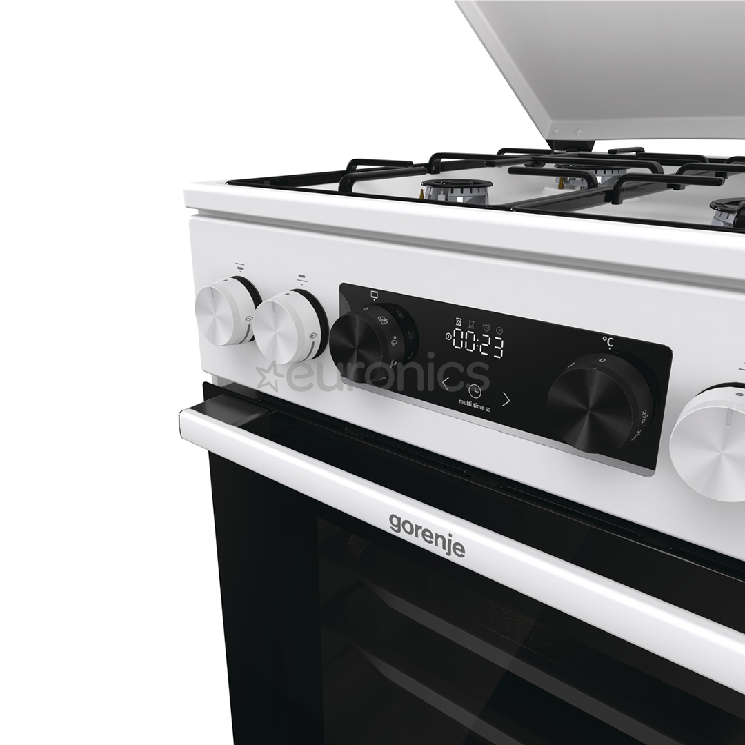 Gorenje, 62 L, platums 50 cm, balta - Elektriskā plīts ar gāzes virsmu
