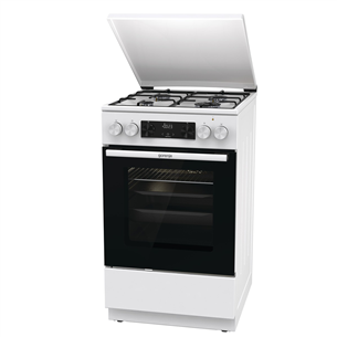 Gorenje, 62 L, platums 50 cm, balta - Elektriskā plīts ar gāzes virsmu