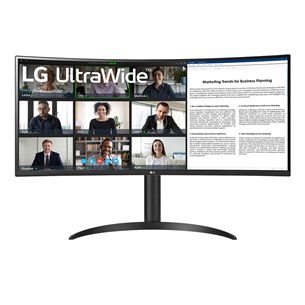 LG WR55QC UltraWide, 34'', QHD, LED VA, 100 Hz, USB-C, curved, black - Monitor 34WR55QK-B