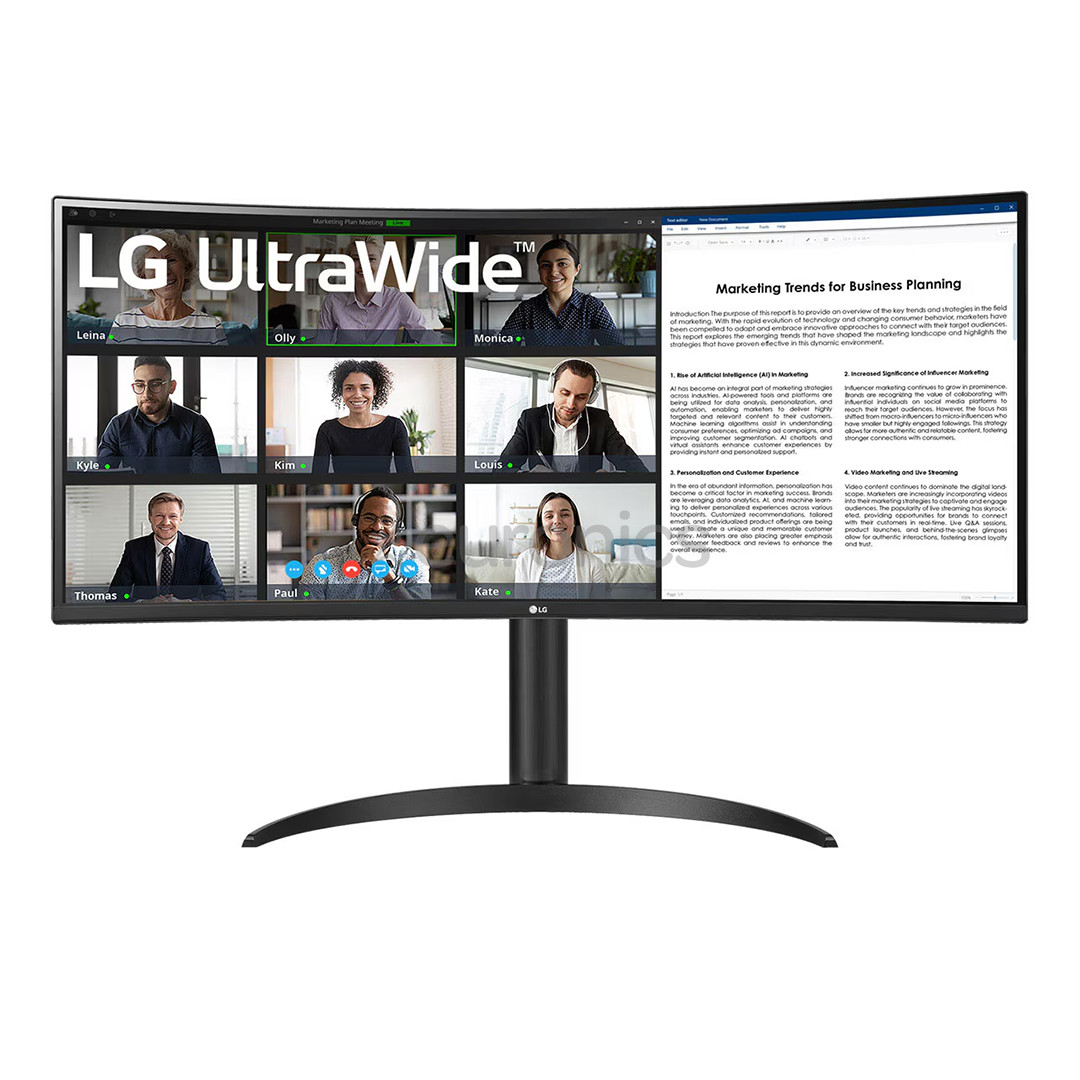LG WR55QC UltraWide, 34'', QHD, LED VA, 100 Hz, USB-C, curved, black - Monitor 34WR55QK-B