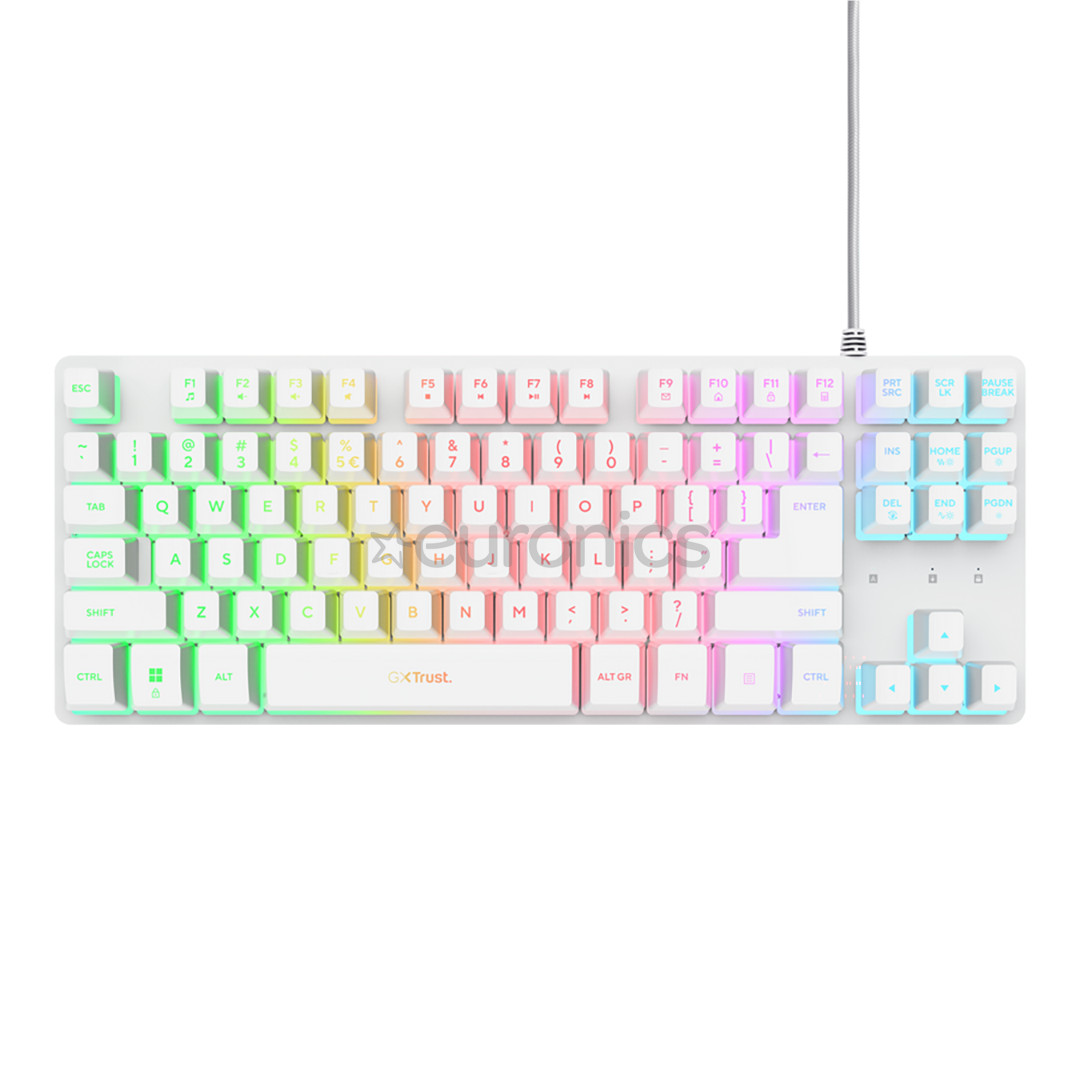 Trust GXT 833 Thado TKL, US, white - Keyboard