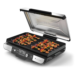 Ninja Sizzle Pro XL Grill & Flat Plate, sudraba/melna - Elektriskais grils GX101EU
