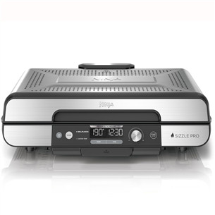 Ninja Sizzle Pro XL Grill & Flat Plate, серебристый/черный - Электрический гриль