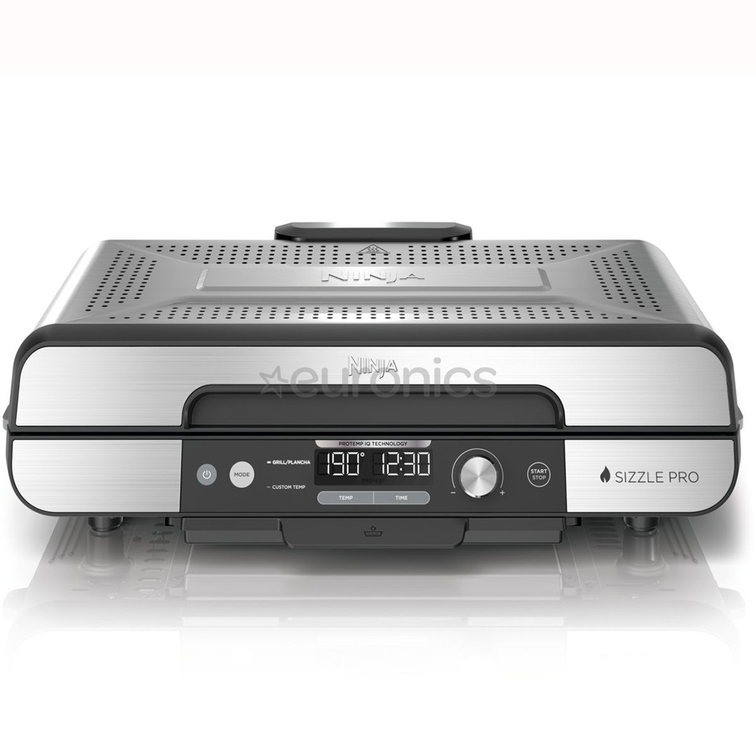 Ninja Sizzle Pro XL Grill & Flat Plate, серебристый/черный - Электрический гриль