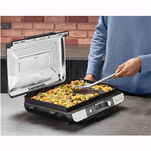 Ninja Sizzle Pro XL Grill & Flat Plate, серебристый/черный - Электрический гриль