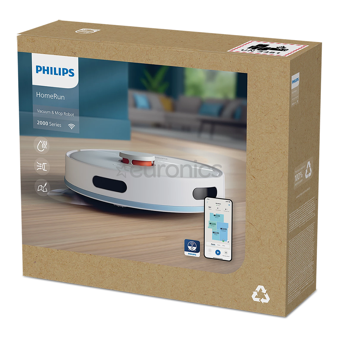 Philips 2000 Series, сухая и влажная уборка, белый - Робот-пылесос