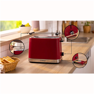 Bosch MyMoment, 950 W, red - Toaster