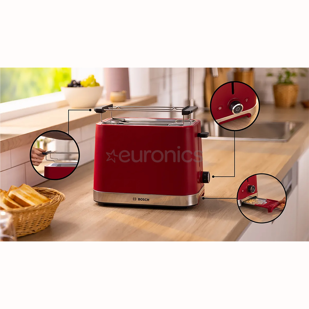 Bosch MyMoment, 950 W, red - Toaster