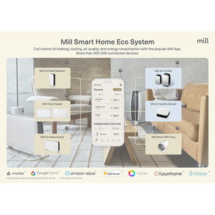 Mill, WiFi, 1200 W, black - Convection heater