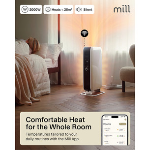 Mill Gentle Air WiFi, 2000 W, white - Oil filled radiator
