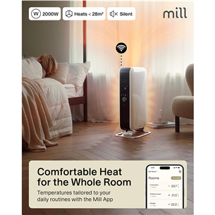 Mill Gentle Air WiFi, 2000 W, balta - Eļļas radiators