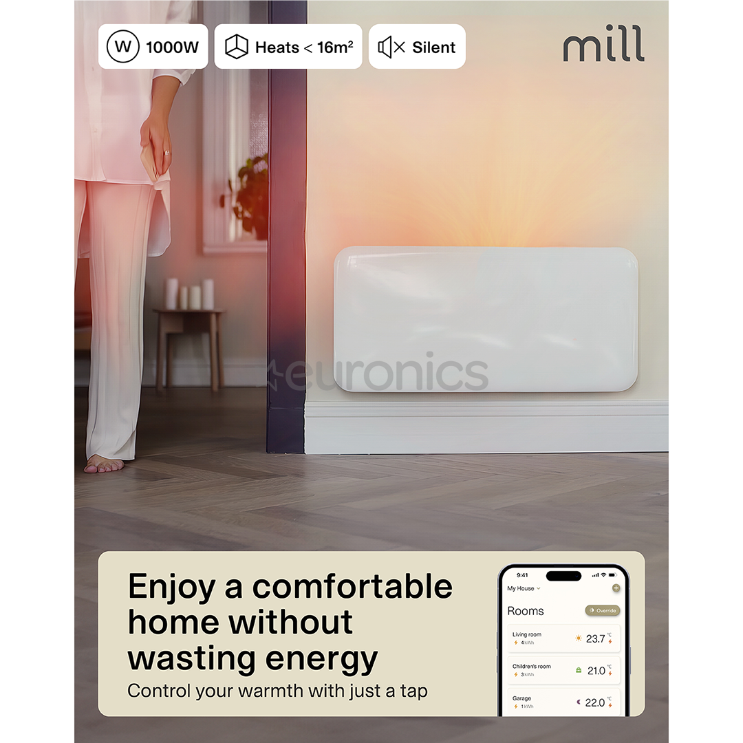 Mill Gen 4, Wi-Fi, 1000 Вт, белый - Электрический радиатор
