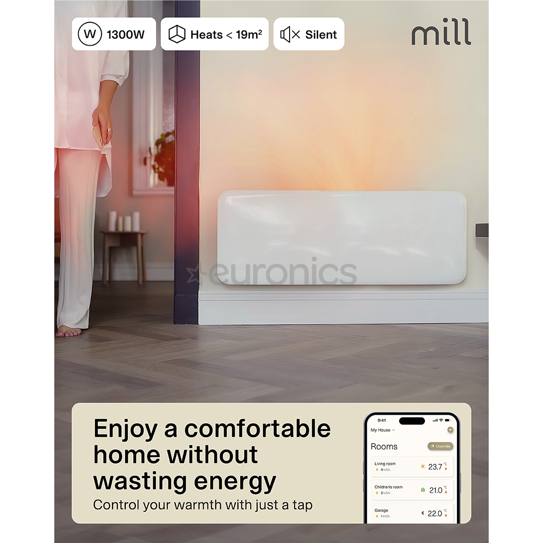 Mill Gen 4, Wi-Fi, 1300 Вт, белый - Электрический радиатор