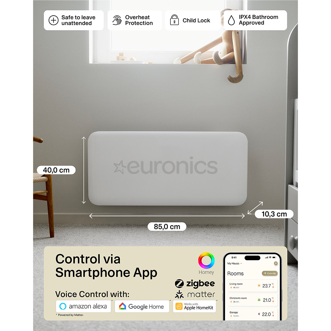 Mill Gen 4, Wi-Fi, 1500 W, white - Electric radiator