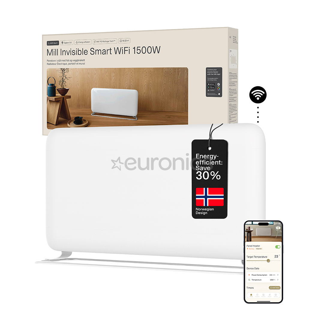 Mill Gen 4, Wi-Fi, 1500 Вт, белый - Электрический радиатор c подставкой
