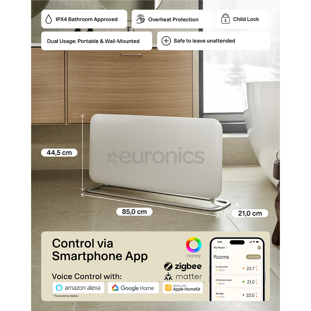 Mill Gen 4, Wi-Fi, 1500 Вт, белый - Электрический радиатор c подставкой