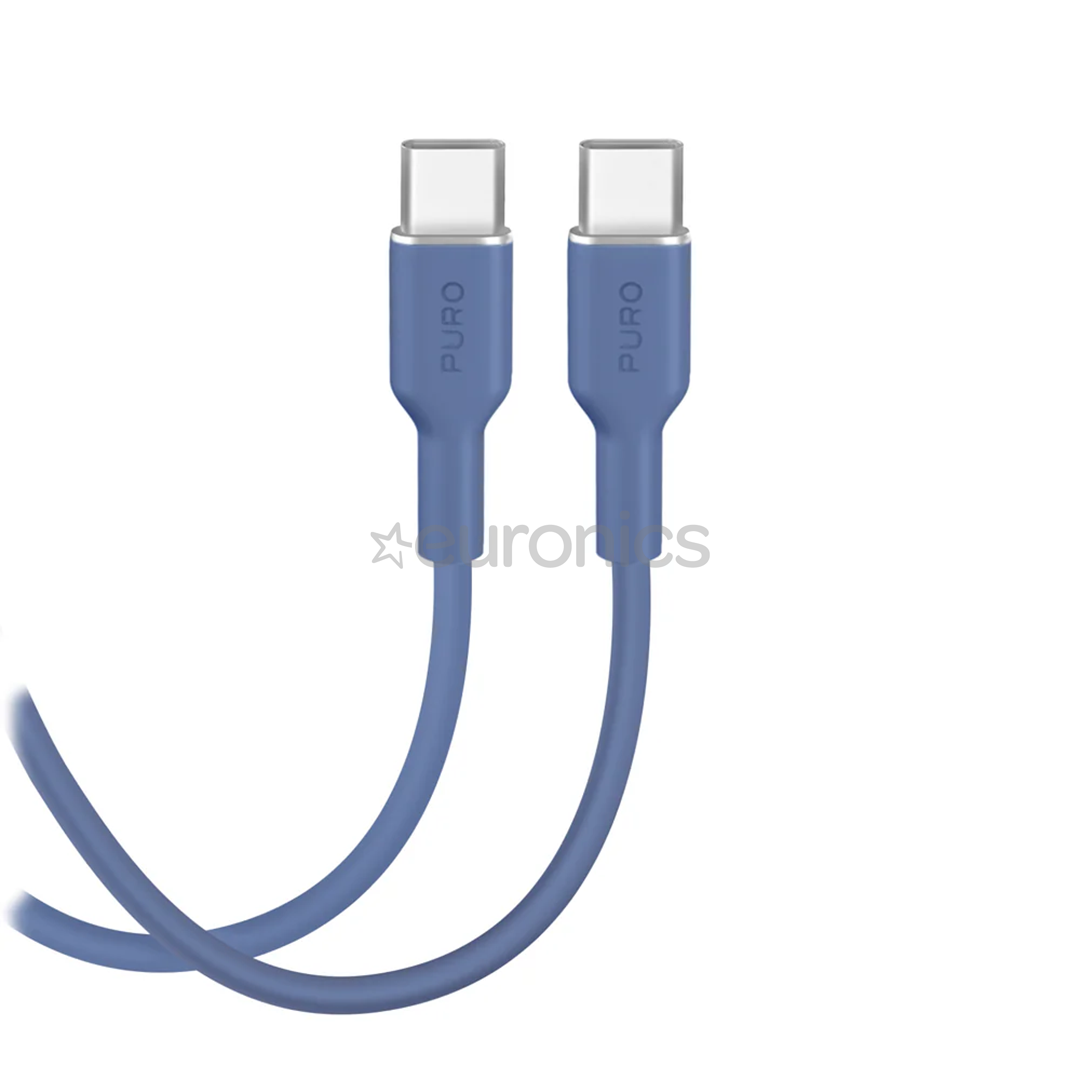 Puro Soft, USB-C / USB-C, 1,5 m, zila - Vads