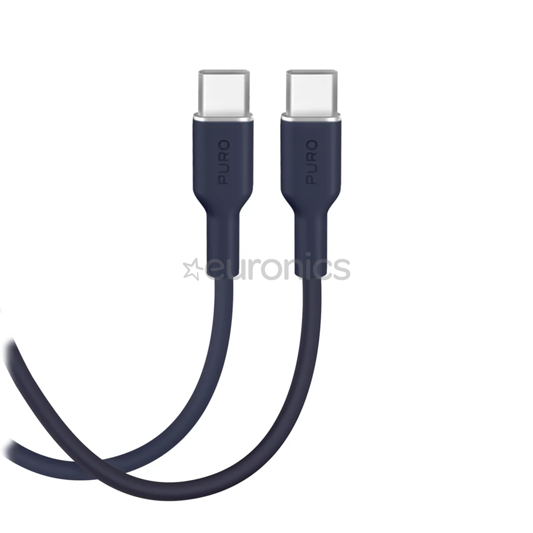 Puro Soft, USB-C / USB-C, 1,5 m, tumši zila - Vads