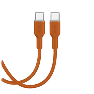 Puro Soft, USB-C / USB-C, 1,5 m, oranža - Vads PUCCCICON15MTORA17