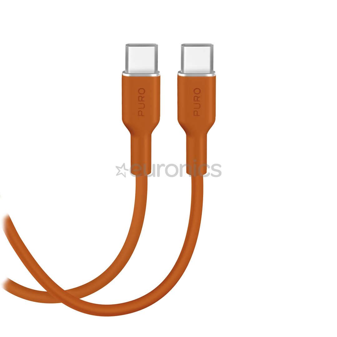 Puro Soft, USB-C / USB-C, 1,5 m, oranža - Vads