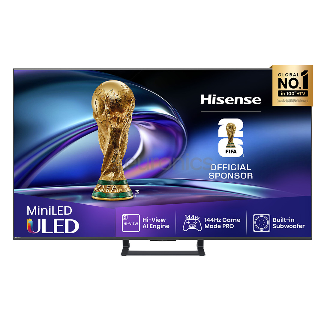 Hisense E8Q, 65'', 4K UHD, ULED, Mini LED, melna - Televizors