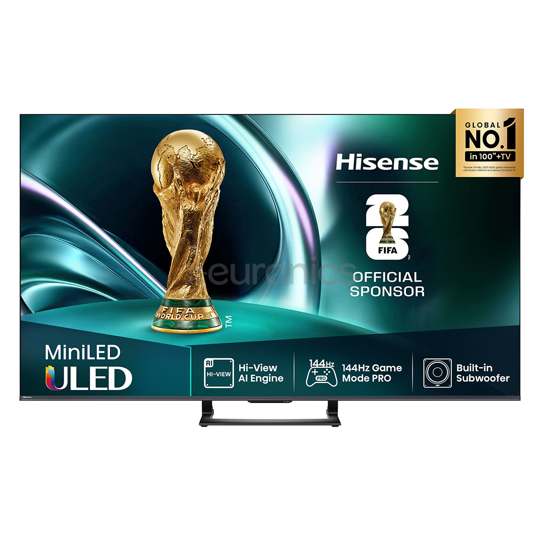 Hisense U7Q, 50'', 4K UHD, Mini LED, черный - Телевизор