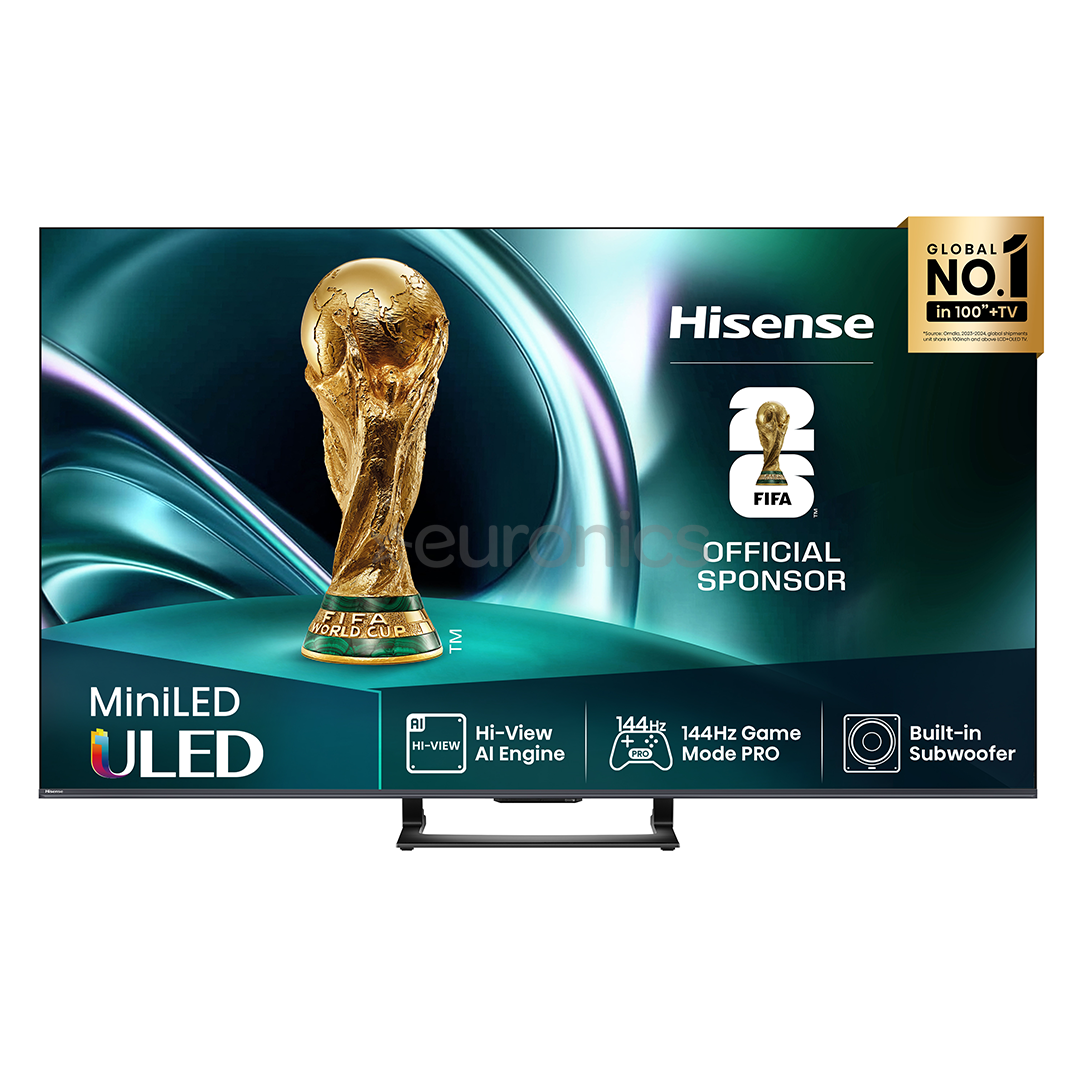 Hisense U7Q, 65'', 4K UHD, Mini LED, черный - Телевизор