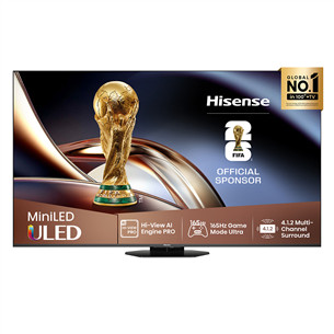 Hisense U8Q, 55'', 4K UHD, ULED, Mini LED, melna - Televizors
