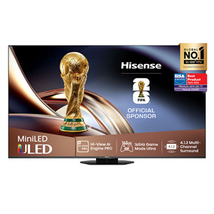 Hisense U8Q, 65'', 4K UHD, ULED, Mini LED, melna - Televizors