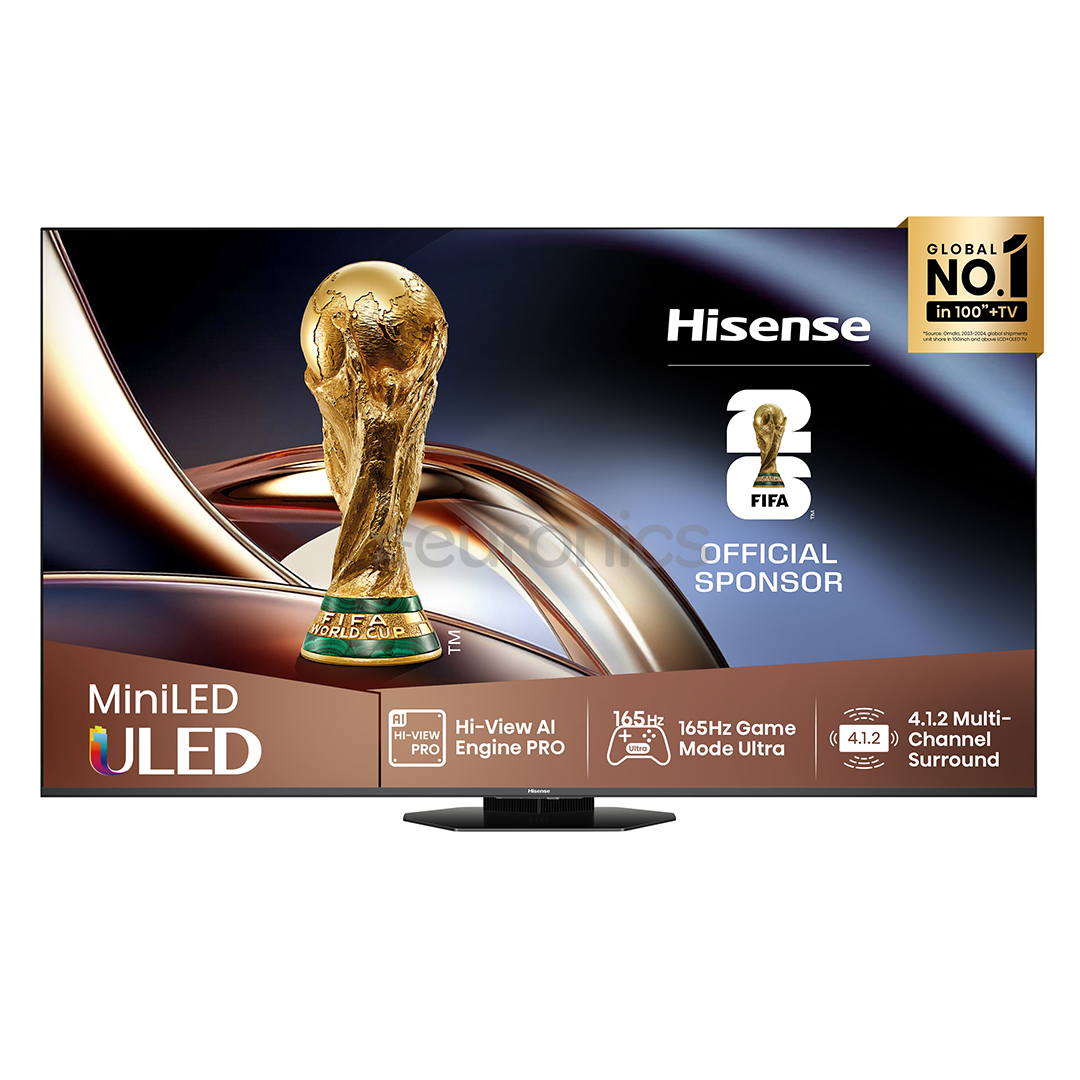 Hisense U8Q, 85'', 4K UHD, ULED, Mini LED, black - TV
