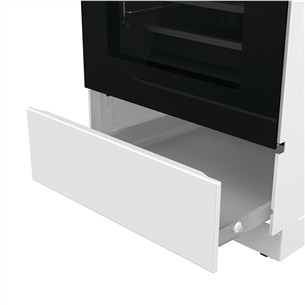 Gorenje, 70 L, platums 50 cm, balta - Elektriskā plīts ar gāzes virsmu