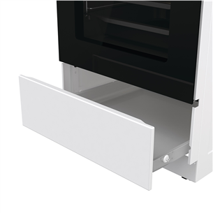 Gorenje, 70 L, platums 50 cm, balta - Elektriskā plīts ar gāzes virsmu