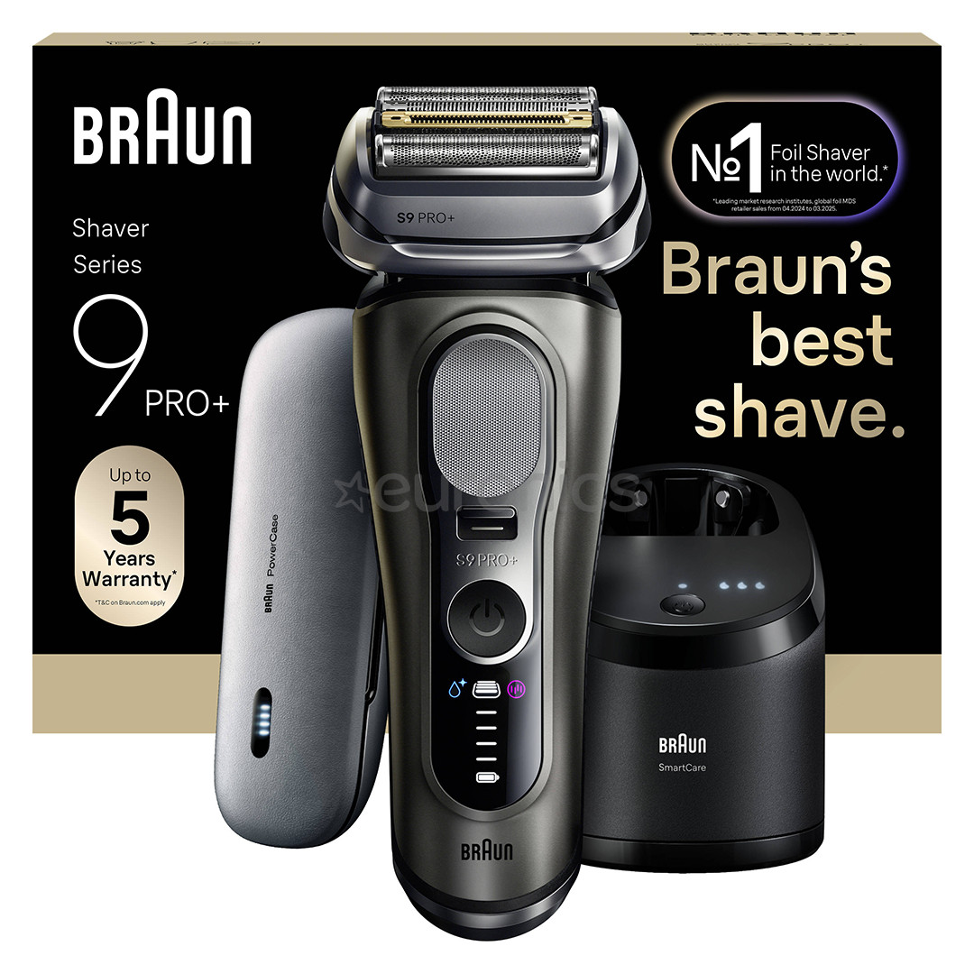 Braun Series 9 Pro+ Wet & Dry, 6-in-1 SmartCare centre and PowerCase, dark grey - Shaver