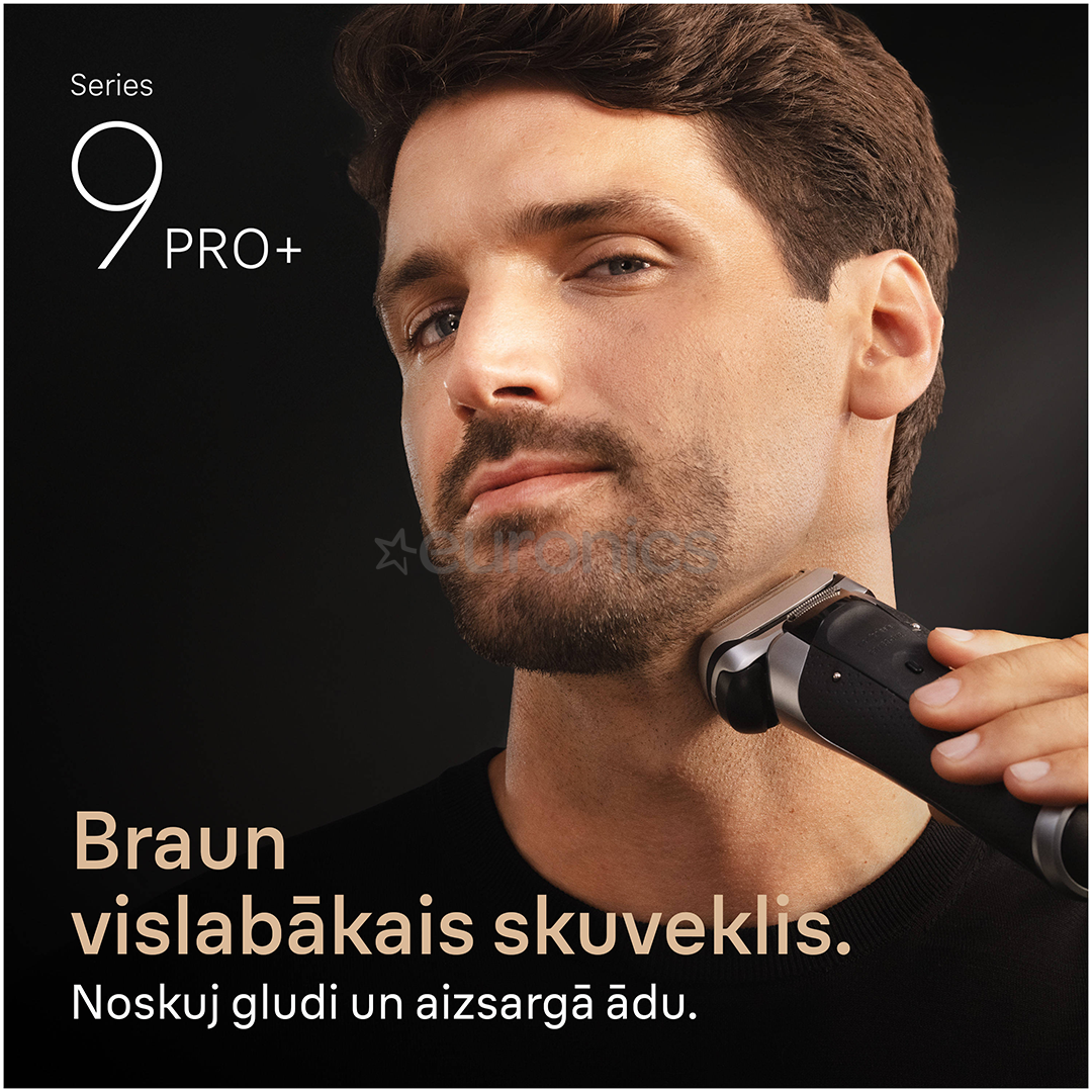Braun Series 9 Pro+, Wet & Dry, 6-in-1, SmartCare centrs & PowerCase futrālis, tumši pelēka - Skuveklis