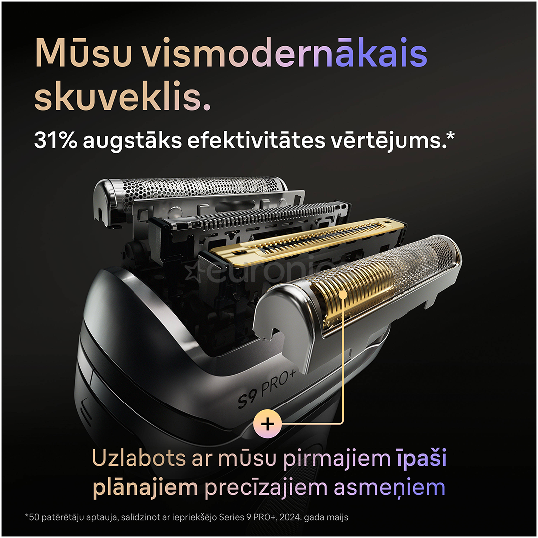 Braun Series 9 Pro+, Wet & Dry, 6-in-1, SmartCare centrs & PowerCase futrālis, tumši pelēka - Skuveklis
