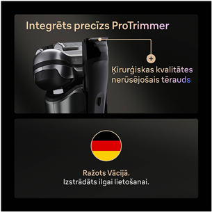 Braun Series 9 Pro+, Wet & Dry, 6-in-1, SmartCare centrs & PowerCase futrālis, tumši pelēka - Skuveklis