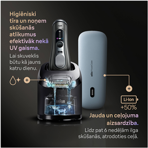 Braun Series 9 Pro+, Wet & Dry, 6-in-1, SmartCare centrs & PowerCase futrālis, tumši pelēka - Skuveklis