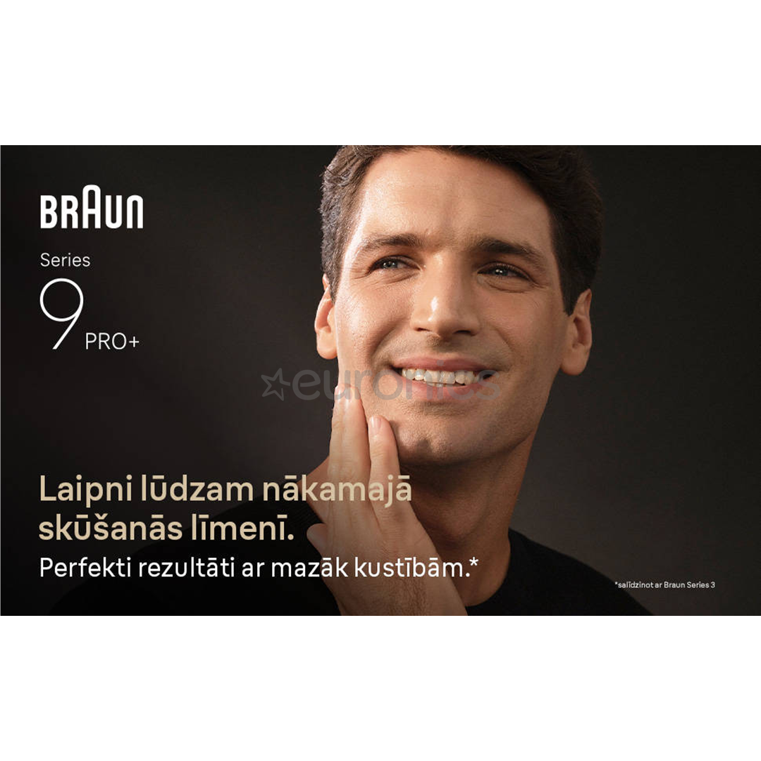 Braun Series 9 Pro+, Wet & Dry, 6-in-1, SmartCare centrs & PowerCase futrālis, tumši pelēka - Skuveklis