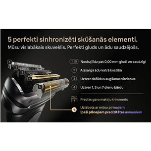 Braun Series 9 Pro+, Wet & Dry, 6-in-1, SmartCare centrs & PowerCase futrālis, tumši pelēka - Skuveklis